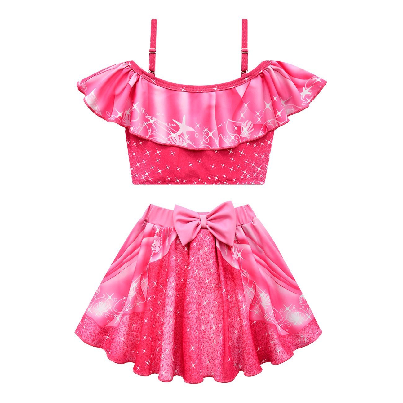 LePei Sandy Ariel Aurora Princess 2pcs Kids Swimsuit Set Cartoon Swimwear Outfits Bathing Suit for Girls