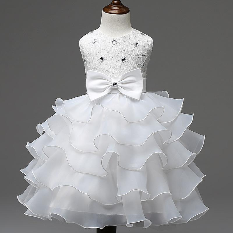 Kids Little Girls' Dress Solid Colored Flower Party Sequins Layered Sleeveless Princess Sweet Dresses