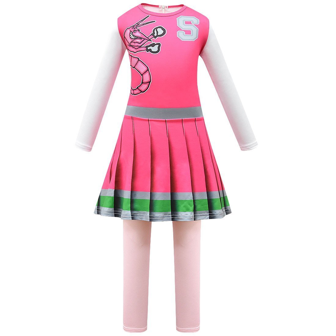 Kids Zombies 2 red dress Girls Addison Cheer Camp Fancy Dress Costume Cosplay for Girls