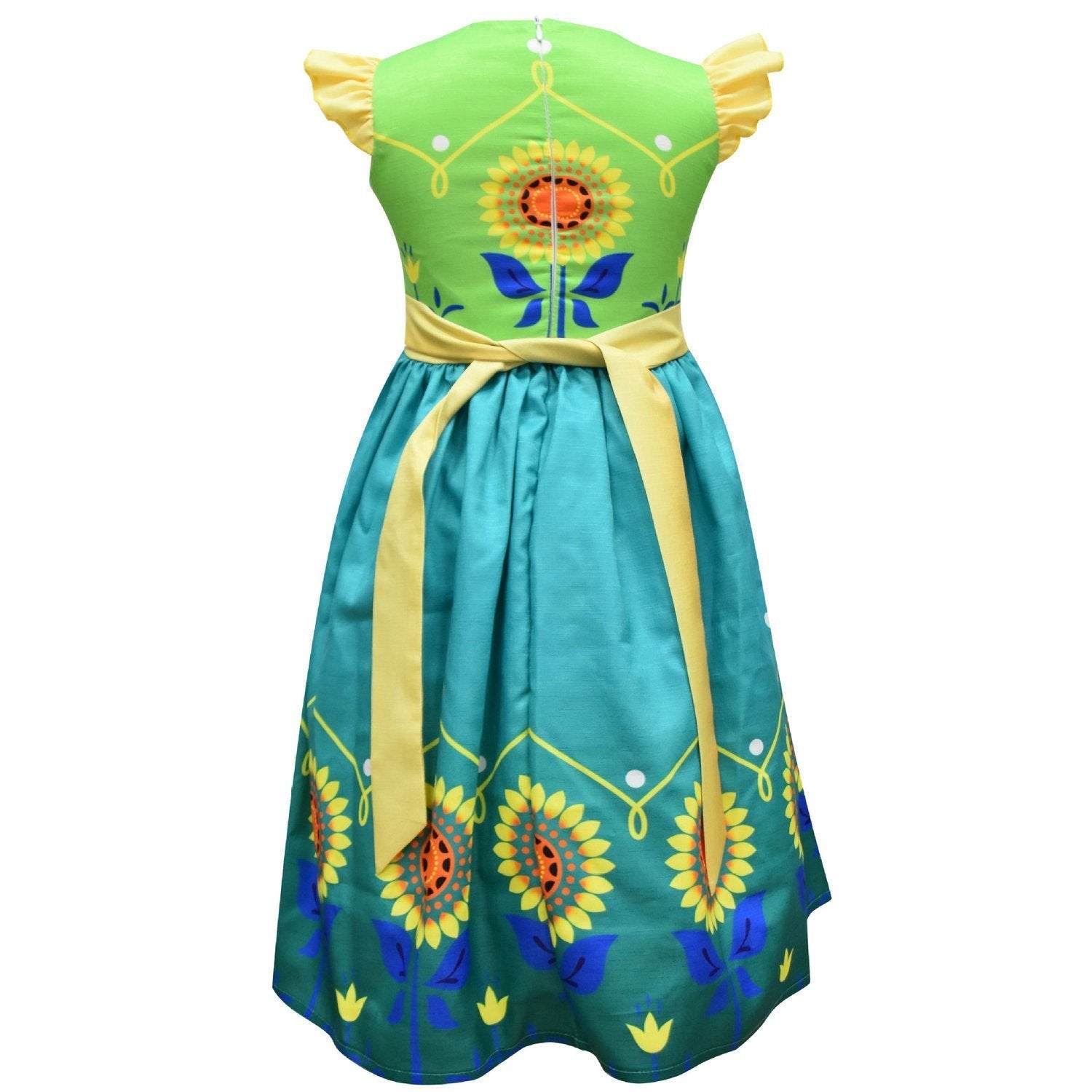Frozen Anna Cosplay Sleeveless Pleated Dress for Kids