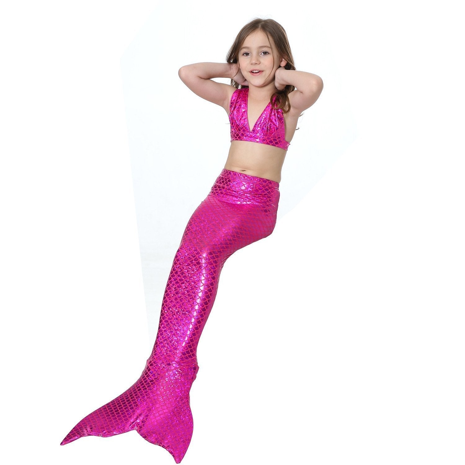 Girl Kids Mermaid Tail Swimwear Bikini Set Bathing Suit Fancy Costume