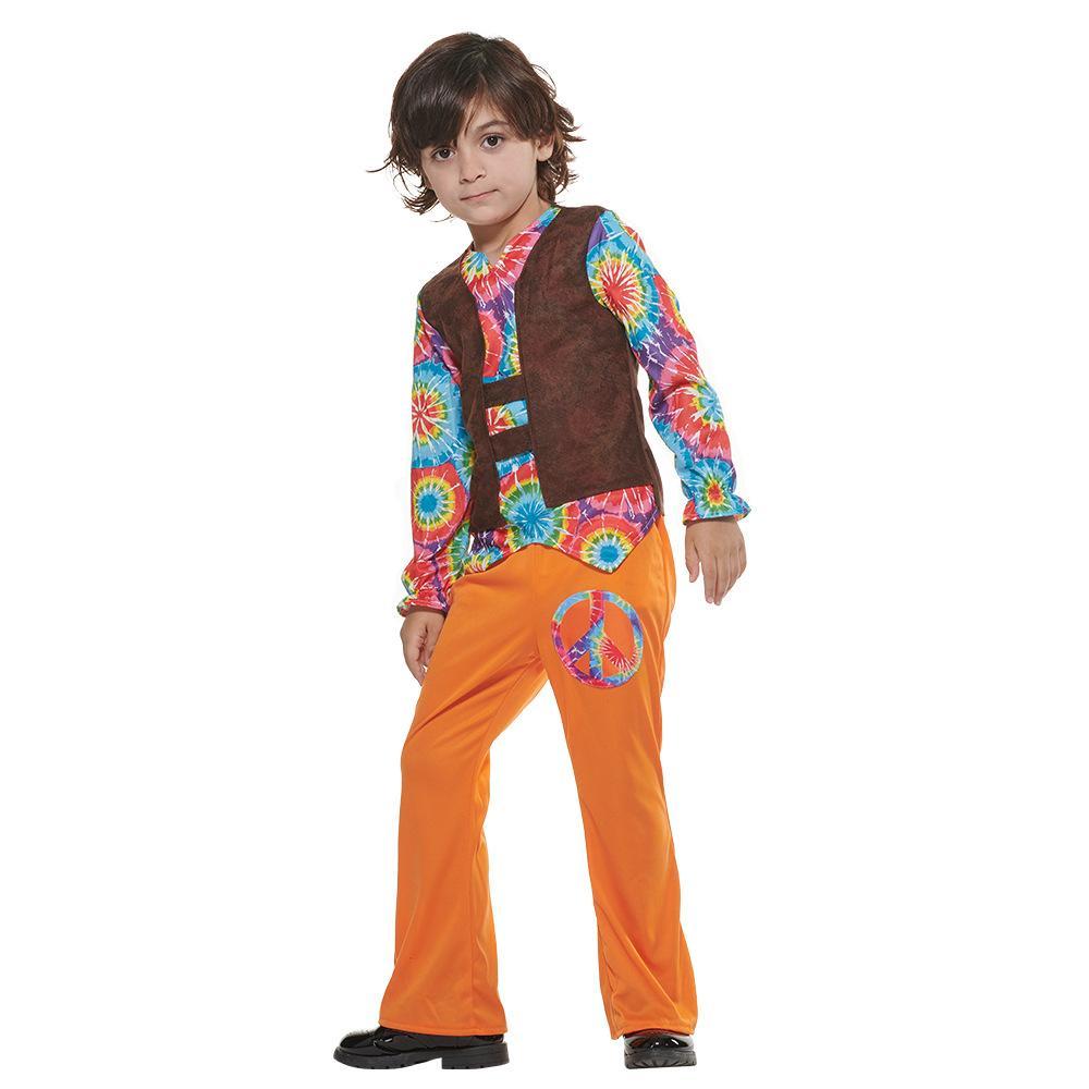 Hippie Boy Costumes Child Clothes Halloween Party Performance Dress Up Outfits for Kids