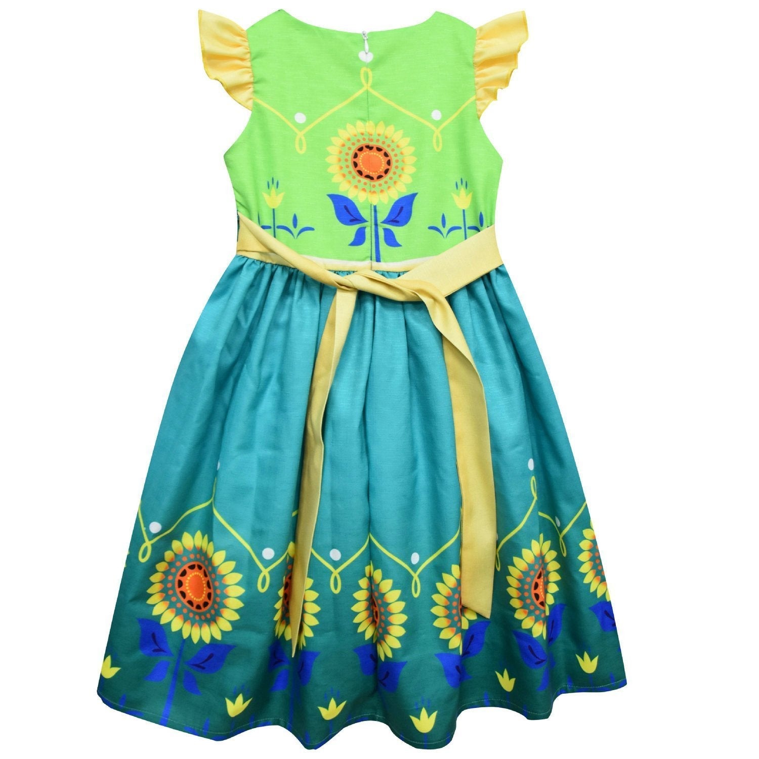 Frozen Anna Cosplay Sleeveless Pleated Dress for Kids