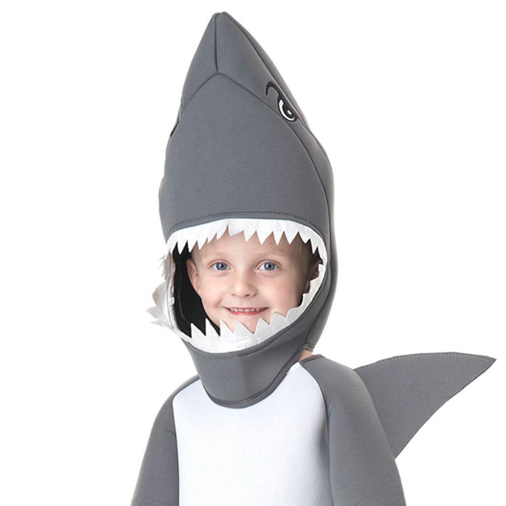 Halloween Party Performance Shark Hooded Kids Animal Cosplay Costume
