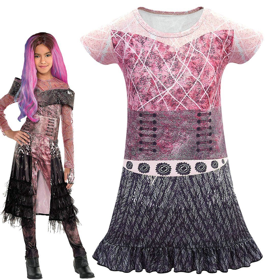 Descendants Audrey Cosplay Costume Short Sleeve Dress for Baby Girl