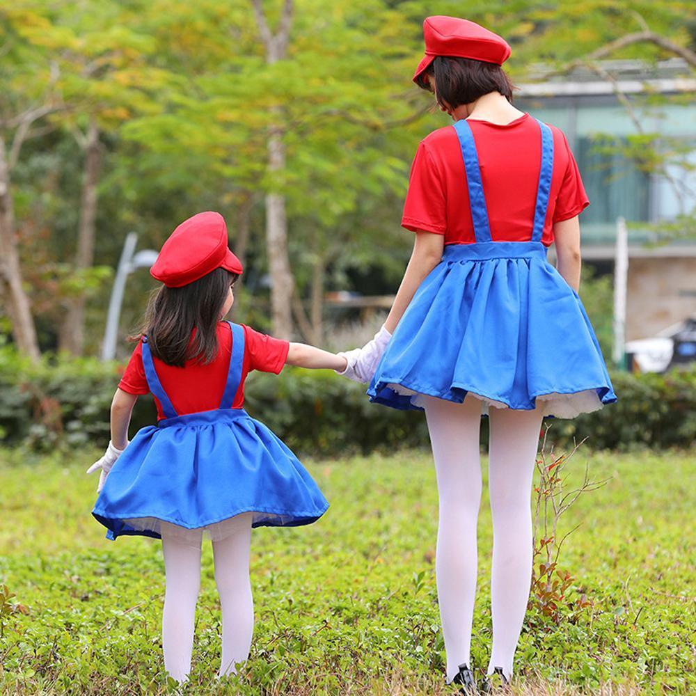 Plumber uniform cosplay costumes dress for mom and me