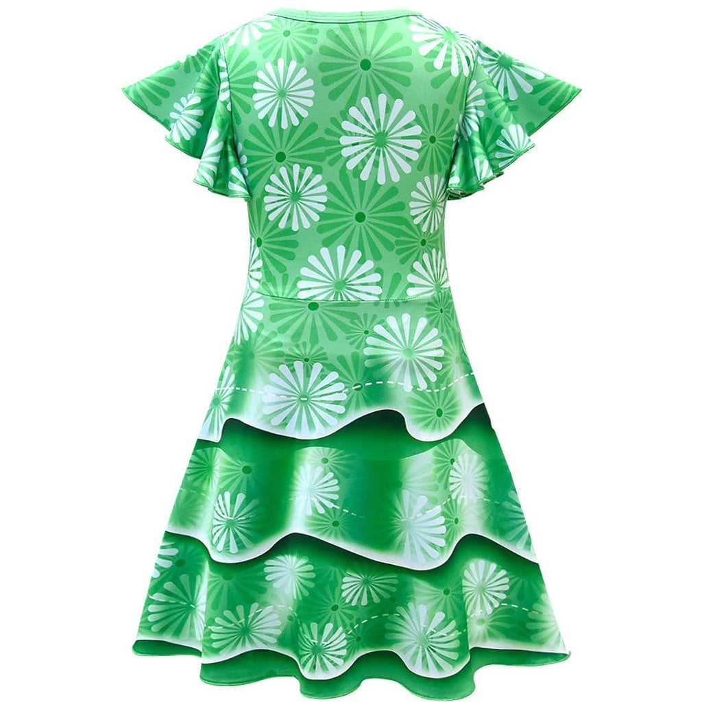 Fancy Nancy Halloween Costume Performance Costume Cosplay Green Dress - Azufun