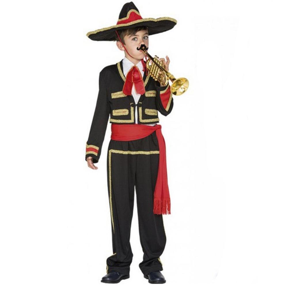 Mexican Mariachi Costume Sombrero Day of The Dead Halloween Cosplay Outfit For Kids Adults - Azufun