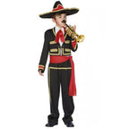 Mexican Mariachi Costume Sombrero Day of The Dead Halloween Cosplay Outfit For Kids Adults - Azufun