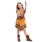 Kids Indian Princess Huntress Cosplay Costume Girls Halloween Dress Up Outfit
