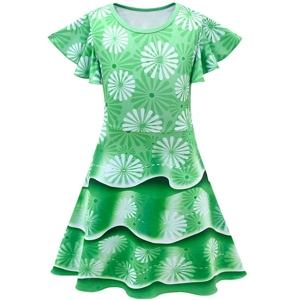 Fancy Nancy Halloween Costume Performance Costume Cosplay Green Dress - Azufun