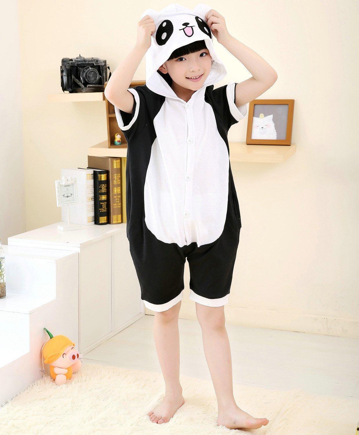 Panda kigurumi kids Animal Onesies Summer Pajamas Costume - Azufun