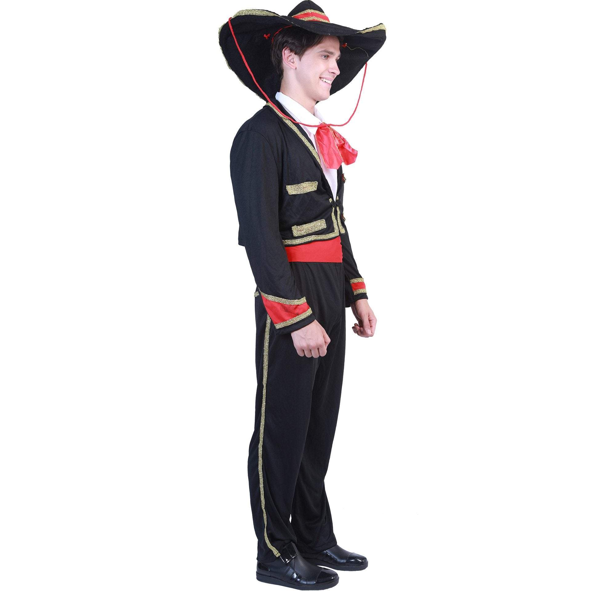 Mexican Mariachi Costume Sombrero Day of The Dead Halloween Cosplay Outfit For Kids Adults - Azufun