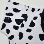 Cruella Costume Cosplay Dress Up Halloween Outfits Role Play Spotted Dot Ruffle Dresses for Girls