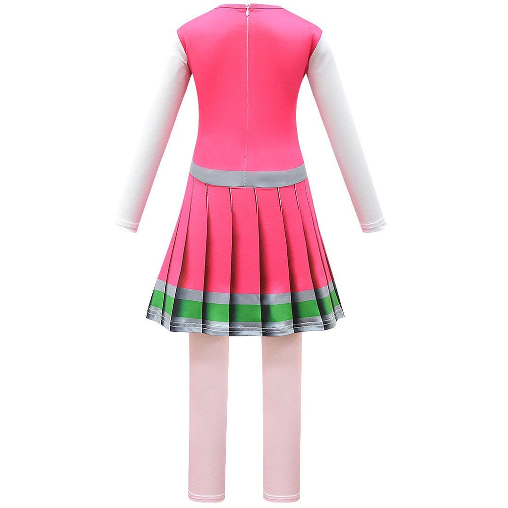 Kids Zombies 2 red dress Girls Addison Cheer Camp Fancy Dress Costume Cosplay for Girls - Azufun