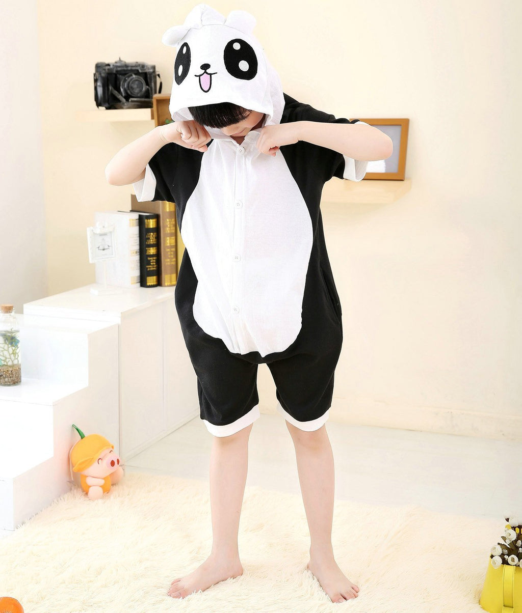 Panda kigurumi kids Animal Onesies Summer Pajamas Costume - Azufun