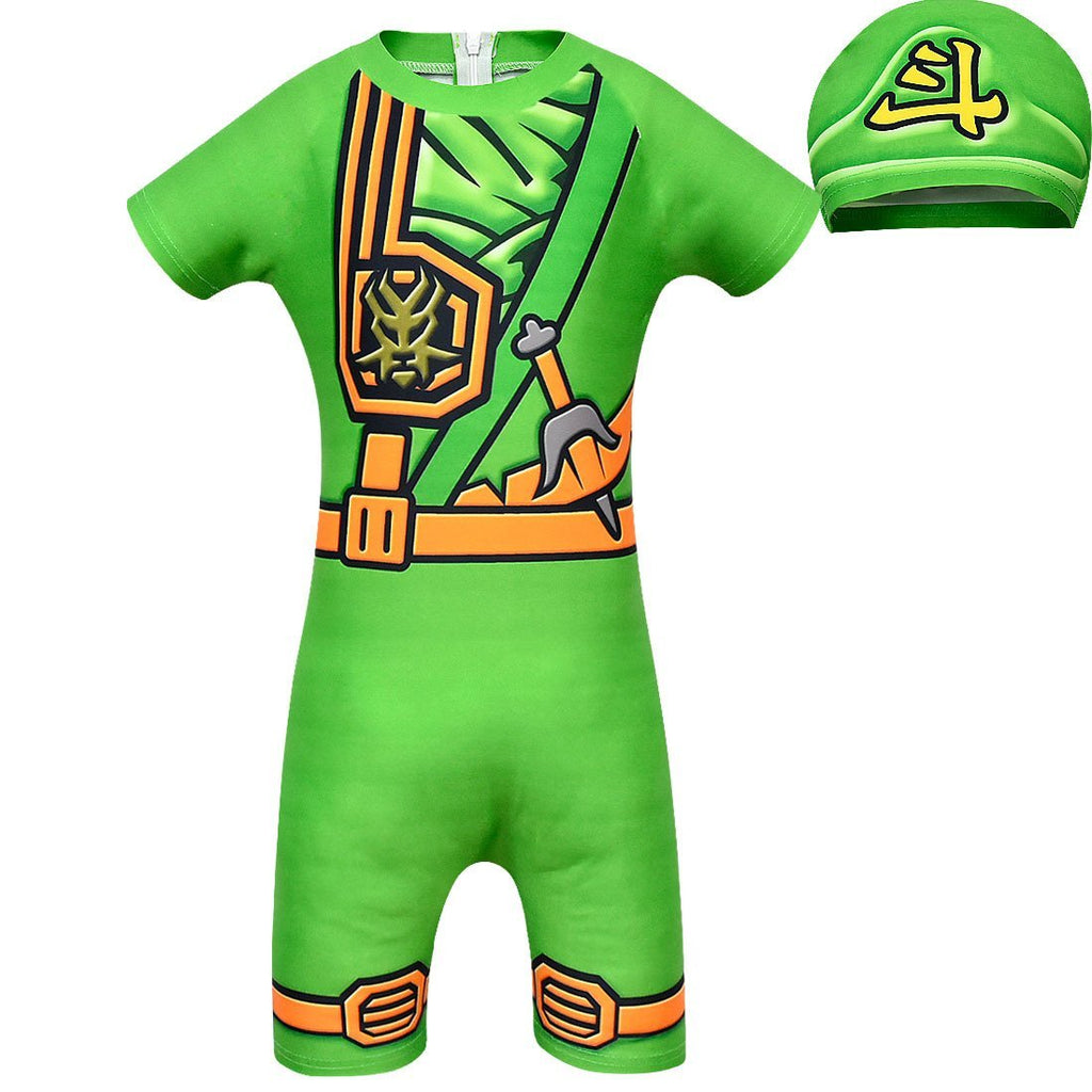 Children's play with wate new conjoined cosplay Boy phantom sets ninja kids ninjago costume Swim suit - Azufun