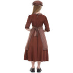 Brown wolf granny maid cosplay costumes colony girl dress for Kids - Azufun
