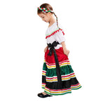 Mexican Ethnic Dress Traditional Children's Halloween Costume Senorita Dance Outfit Skirt for Girls