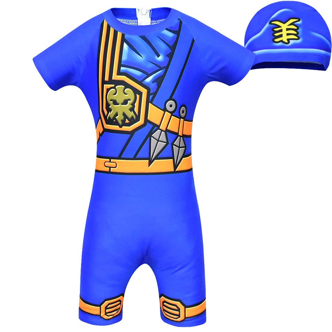 Children's play with wate new conjoined cosplay Boy phantom sets ninja kids ninjago costume Swim suit - Azufun