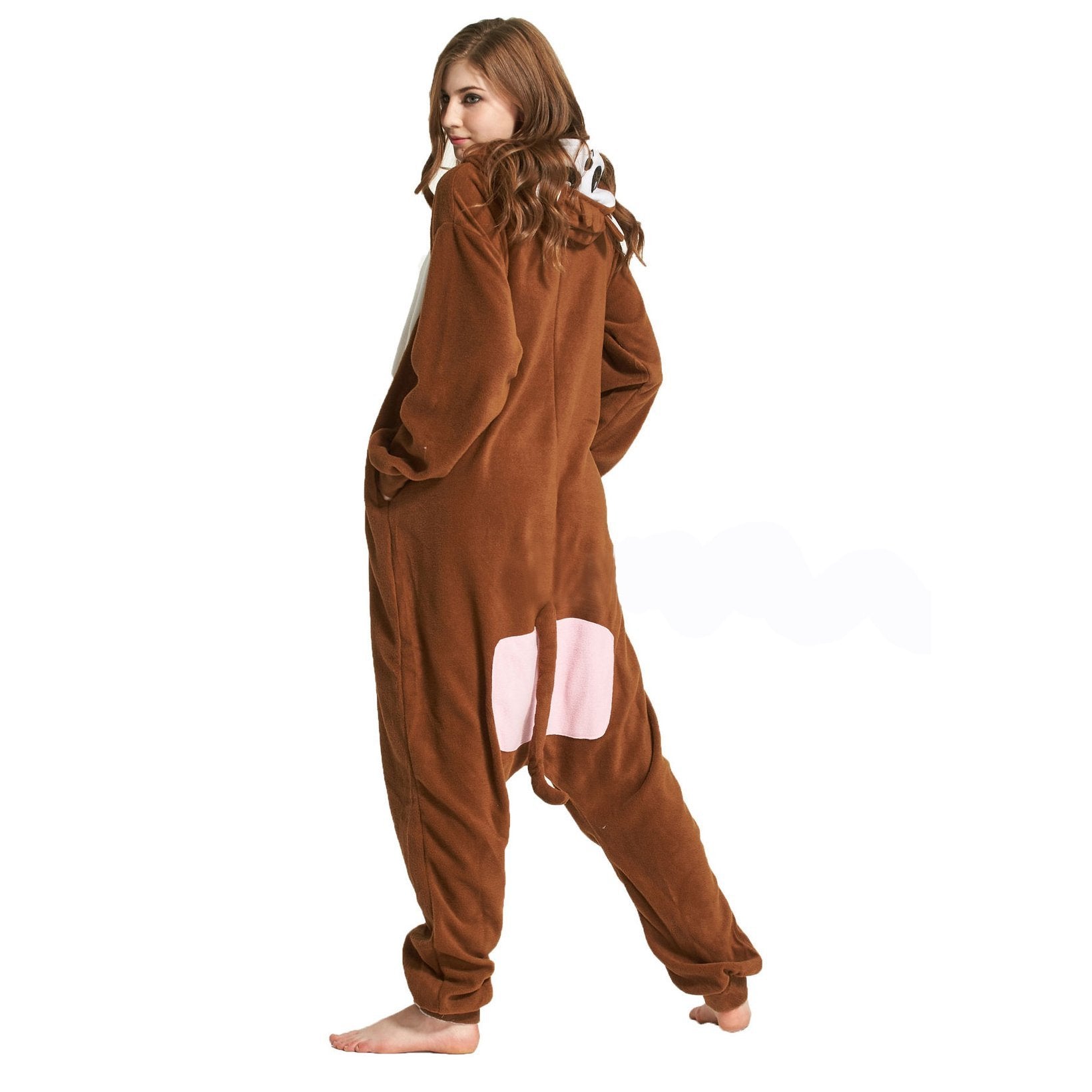 Adult Baboon Animal Pajamas Fleece Kigurumi Costume Onesie - Azufun