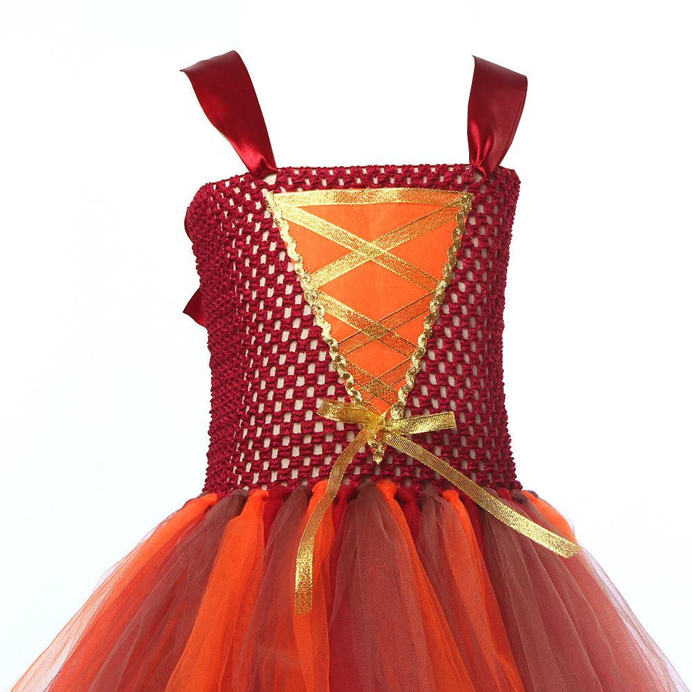 Girl Hocus Pocus Sanderson sisters Winifred Sarah Mary Tutu Dress for kids Halloween Cartoon Costume - Azufun