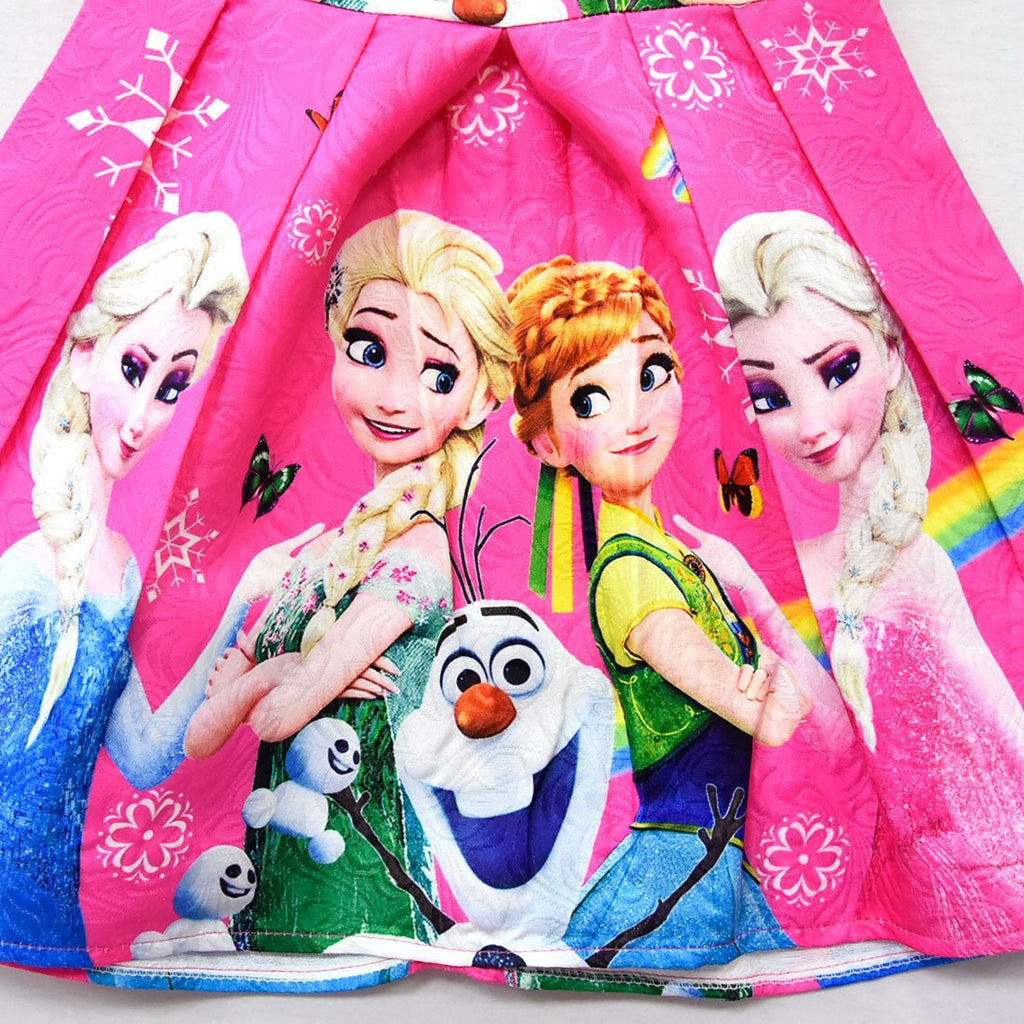 Girls Anna Elsa 2 Dress Girls Kids Party Birthday Dress Sleeveless Dress Frozen Princess Dress - Azufun