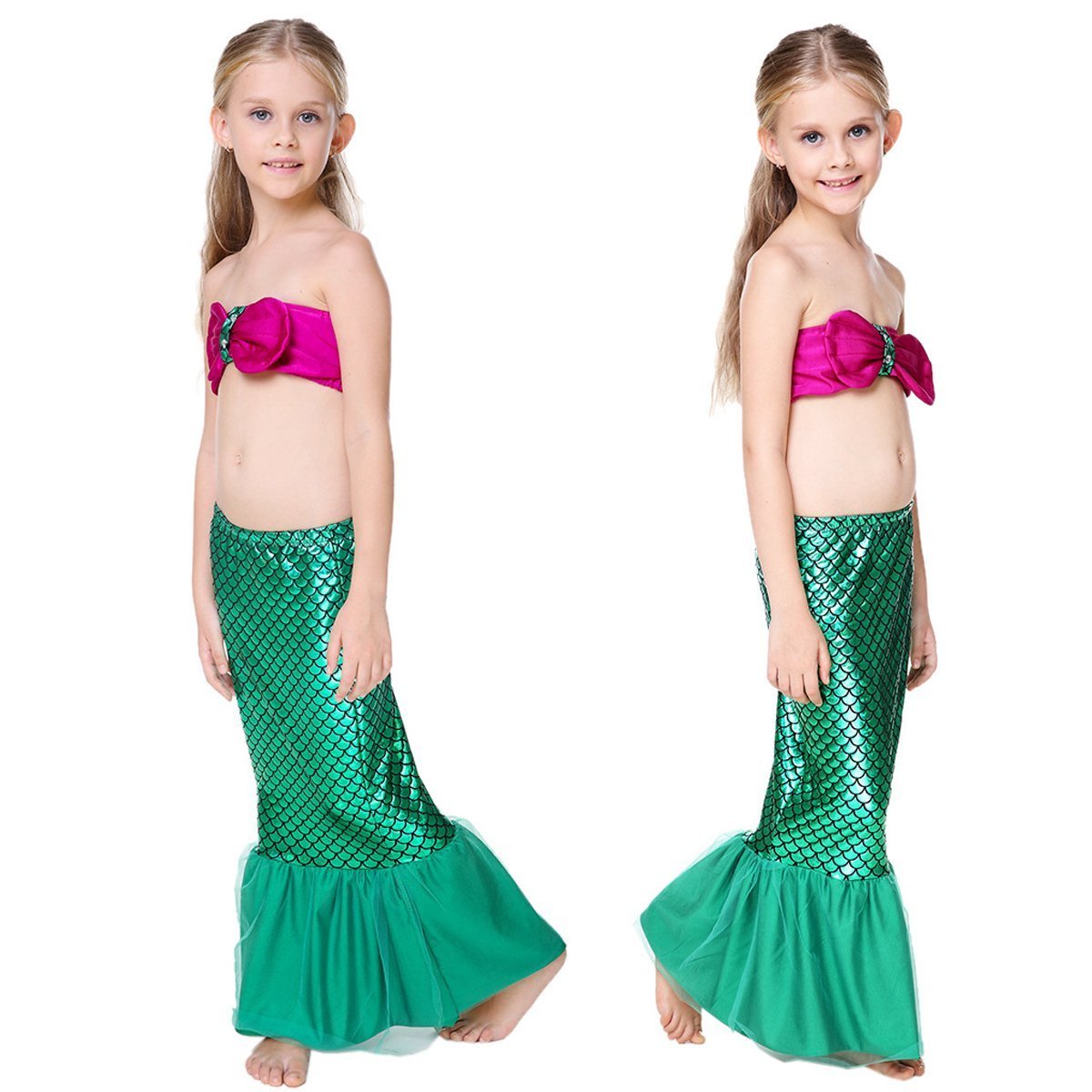 Little Mermaid Tail Children Kids Swimsuit Beach Swimwear Costume - Azufun