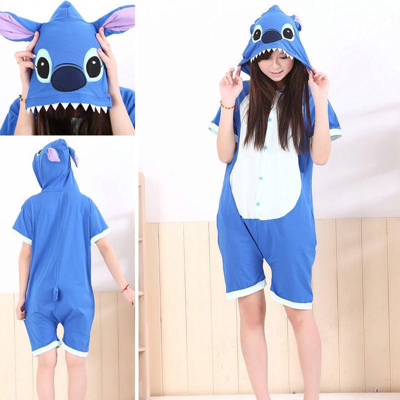Blue Stitch Pajamas Animal Onesie Hoodie Kigurumi Costume - Azufun