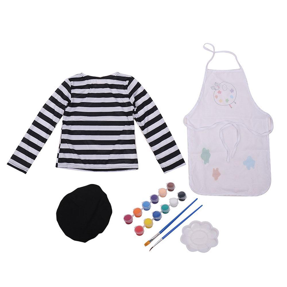 Painter Professional Costume Cosplay Painting Uniform Dress Stage Halloween Role Play for Kids