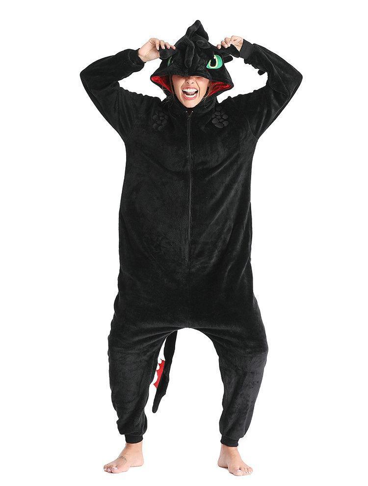 Cartoon Dragon Kigurumi Onesies For Adult Costumes Pajamas - Azufun