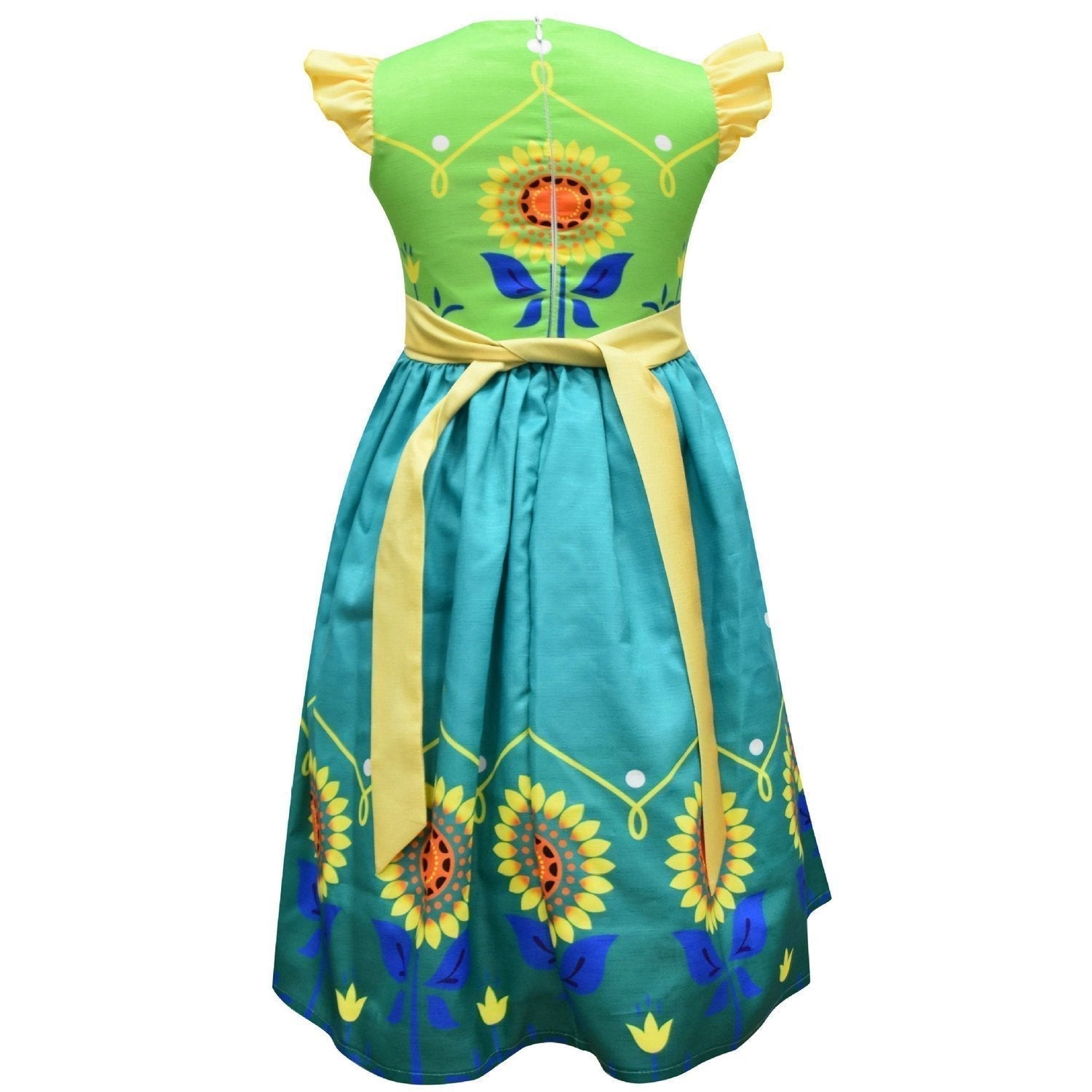 Frozen Anna Cosplay Sleeveless Pleated Dress for Kids - Azufun