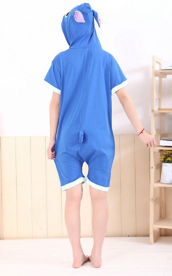 Blue Stitch Pajamas Animal Onesie Hoodie Kigurumi Costume - Azufun