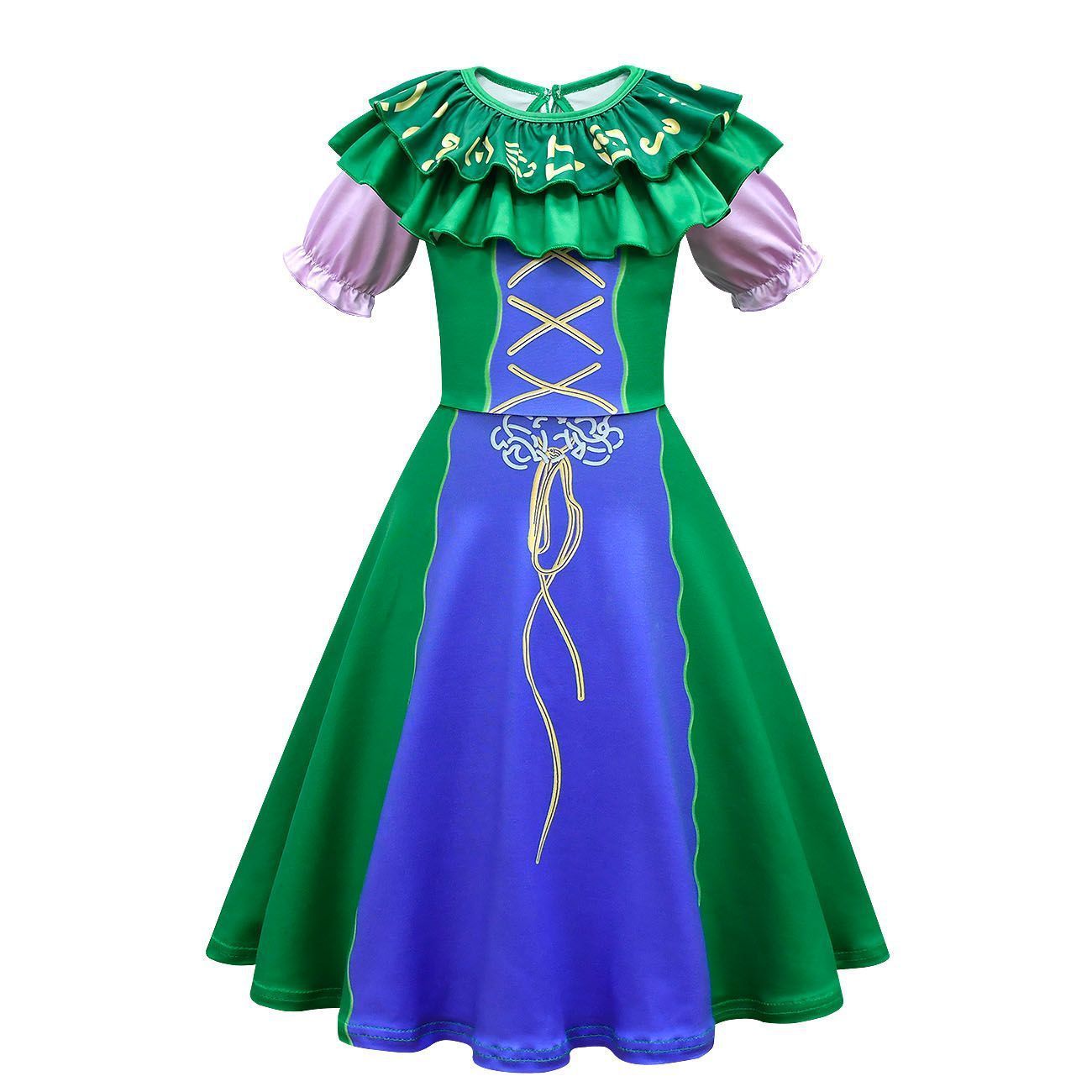 Green Hocus Pocus Winifred Sanderson Cosplay Suit Costume Dress Outfits for kids - Azufun