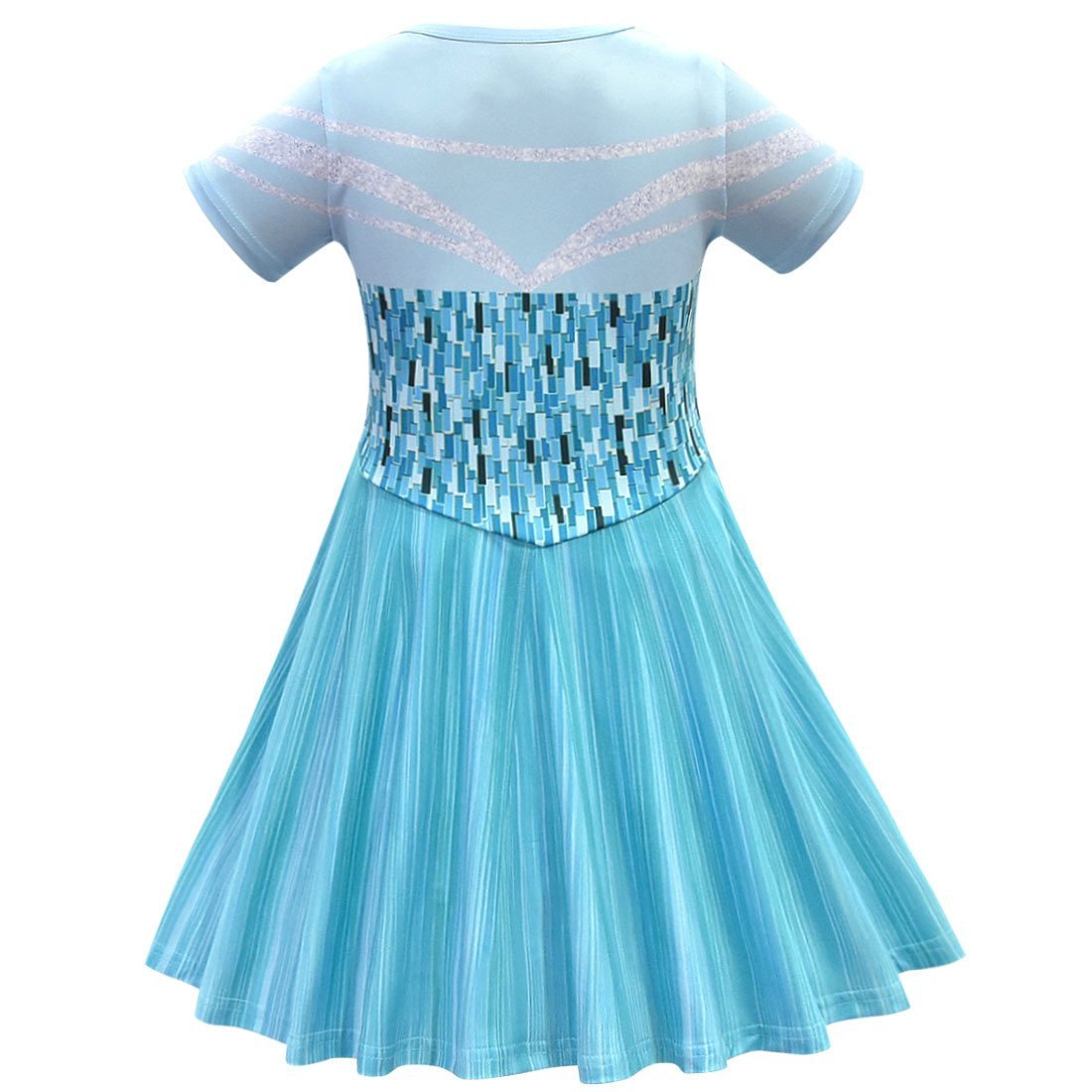 Frozen Girls Dresses Cartoon Cosplay Snow Queen  Princess Elsa For Kids - Azufun