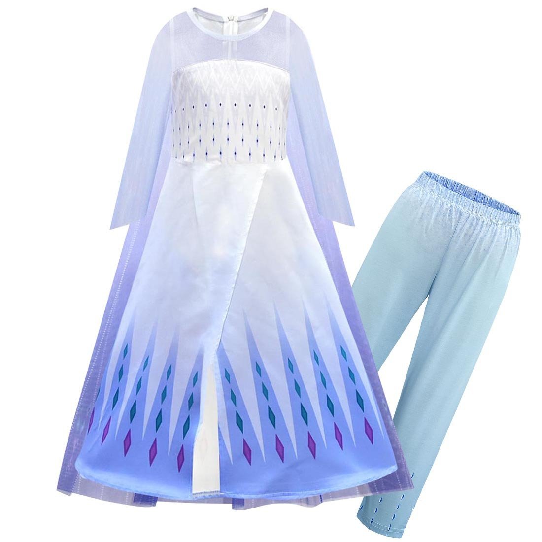 Elsa Show Yourself into the Unknow White Dress Frozen 2 For Toddler Girls - Azufun