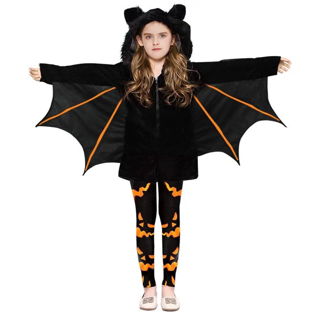 kids Bat cape suit Cosplay Costumes Halloween Performance pants - Azufun