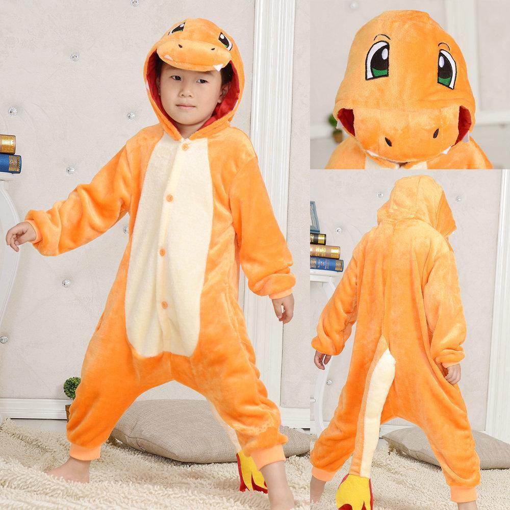 Kids Charmander Pokemon costume Kigurumi Pajamas - Azufun