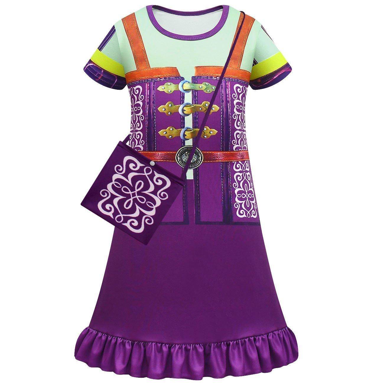 Kids' Cinderella Cosplay Short Sleeved Dress New Ruffled Princess Costume with Bag - Azufun