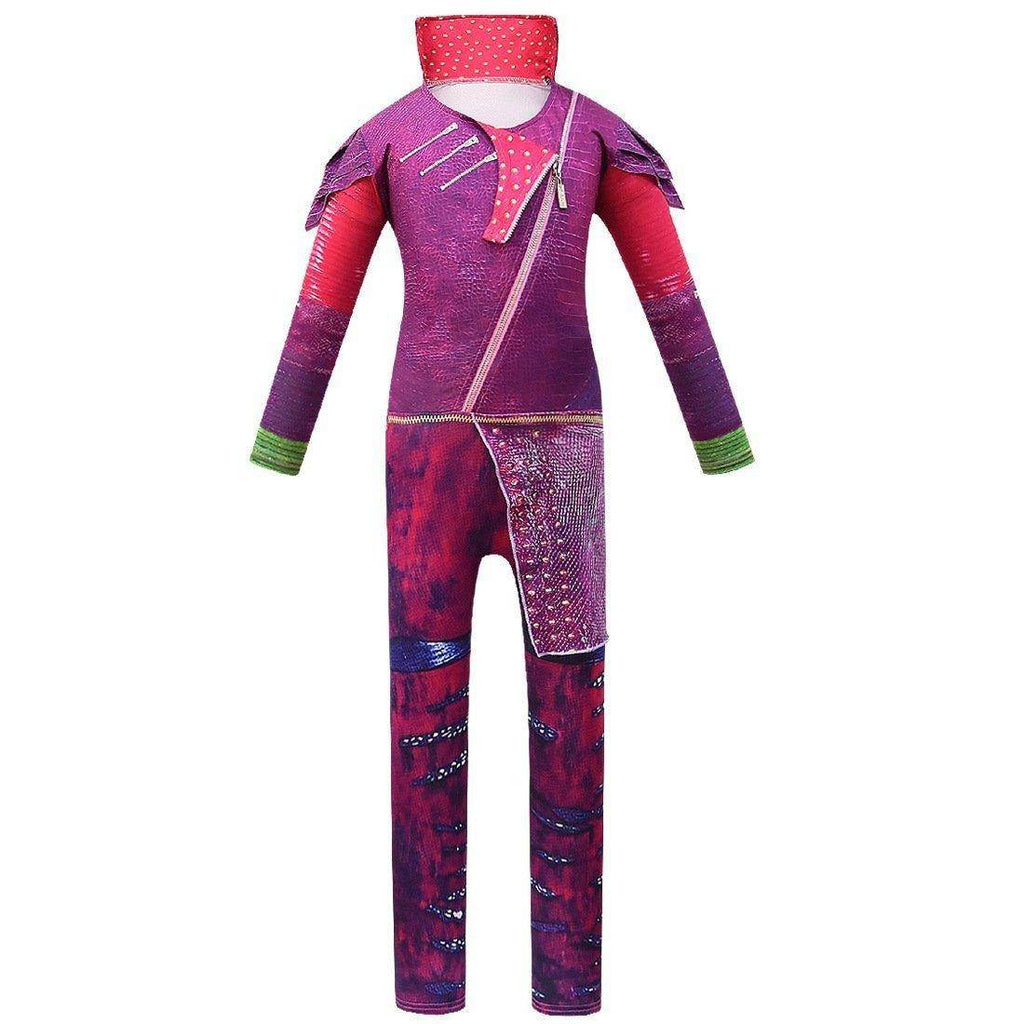 Kids Descendants Mal Cosplay Zentai Suit Costume Children Jumpsuit Bodysuit Outfits - Azufun