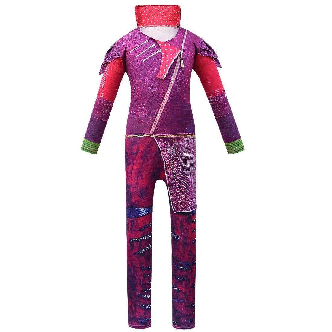 Kids Descendants Mal Cosplay Zentai Suit Costume Children Jumpsuit Bodysuit Outfits - Azufun