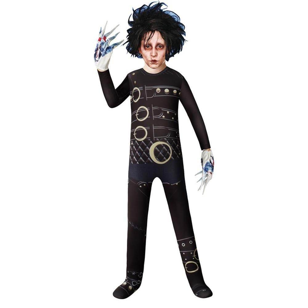 Kids Edward scissorhands costume Jumpsuit Halloween - Azufun
