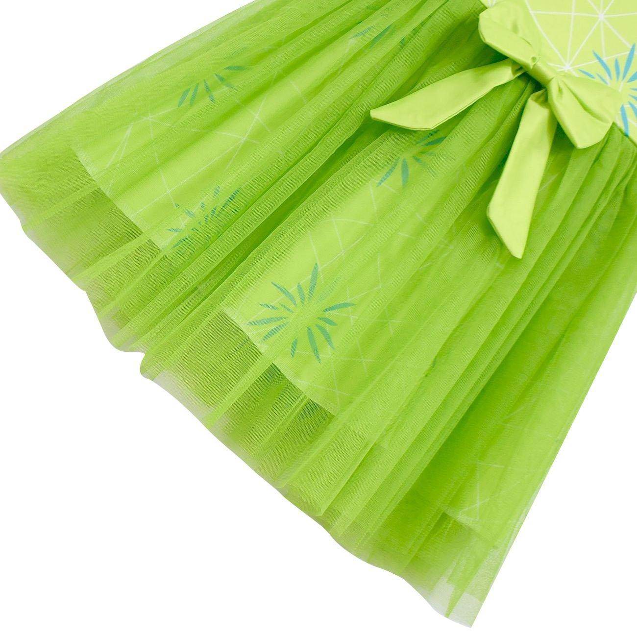 Kids' Inside Out Joy Tutu Dress Costume Cosplay Princess Gown with Bag and Mask - Azufun