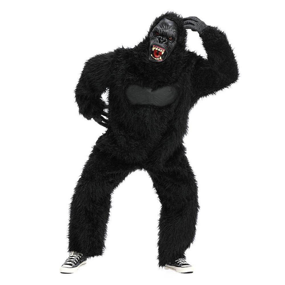 King Kong Chimpanzee Animal Adult Jumpsuit Cosplay Costume Carnival - Azufun