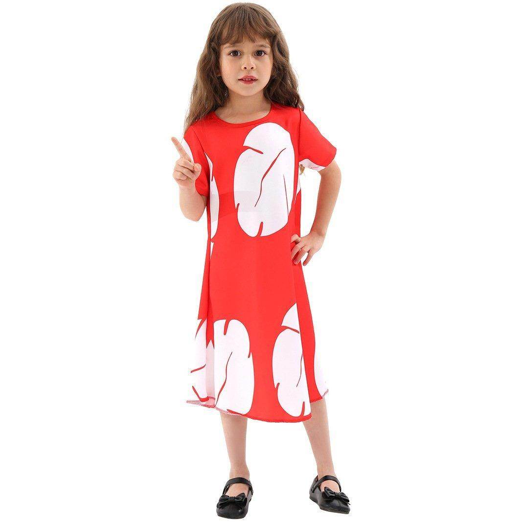 Lilo Stitch stage dress cosplay costume Lilo Red Dress Leaf Dress - Azufun