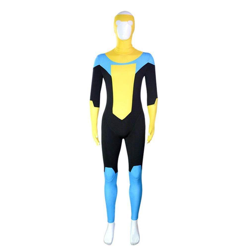 Mark Grayson Invincible Costume Bodysuit Zentai Hero Cloak Cosplay - Azufun