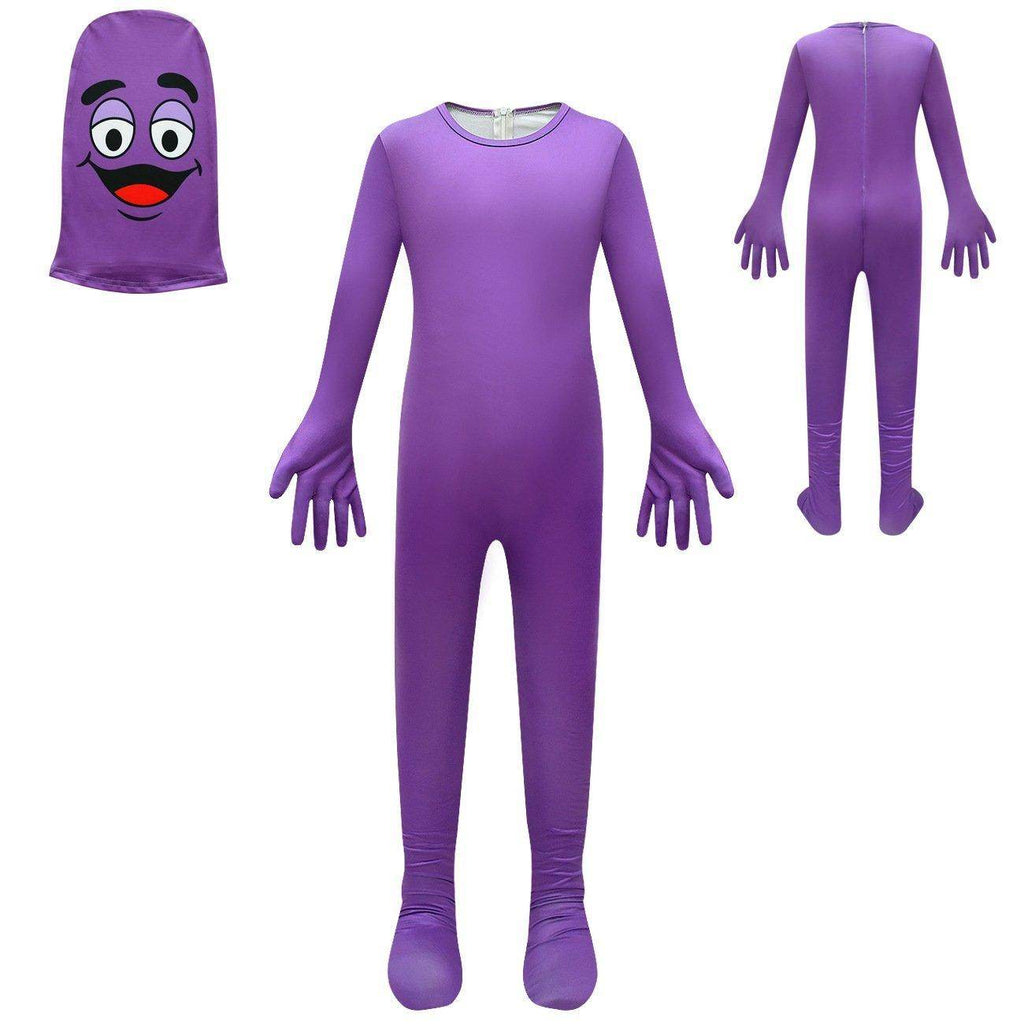 McDonald's Grimace Shake Costume Kids Boys Girls Cosplay Game Halloween - Azufun