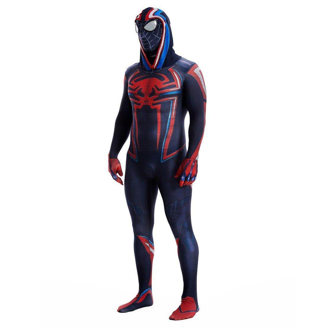 Miles Morales Spider Man 2099 Costume Ultimate Cosplay PS5 Jumpsuit for Kids and Adults - Azufun