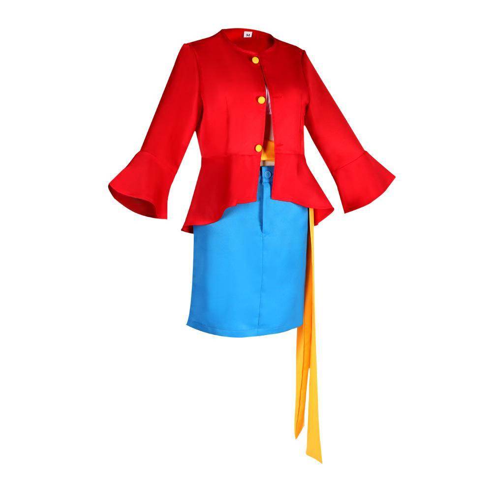 One Piece Wano Country Anime Monkey D. Luffy Costume Party Carnival Cosplay Full Set - Azufun