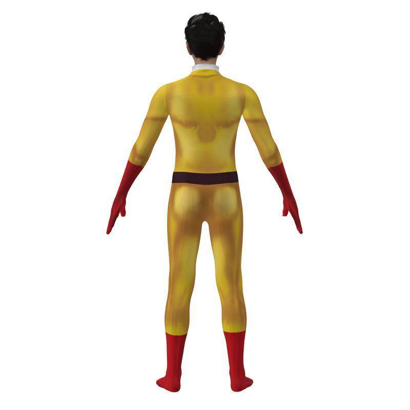 One Punch Man Saitama Costume Cosplay Zentai Suit Jumpsuit for Kids Adult - Azufun